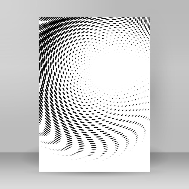 Motivo a punti mezzetinte cerchio swirl elementi di design mockup poster06