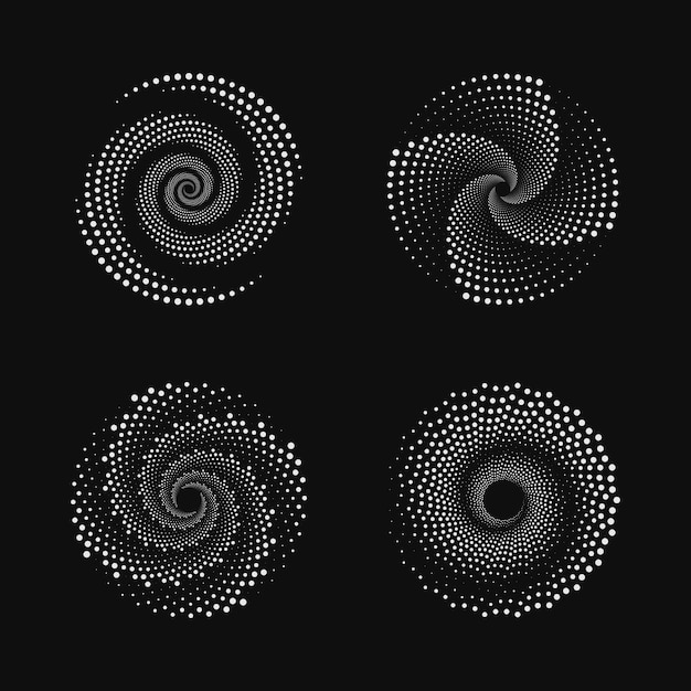 Halftone dots in circle form Design spiral dots backdrop