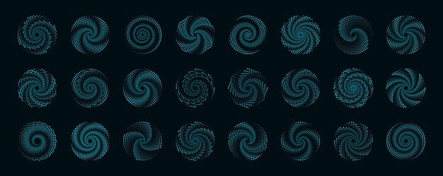 Halftone dots in circle form Design spiral dots backdrop