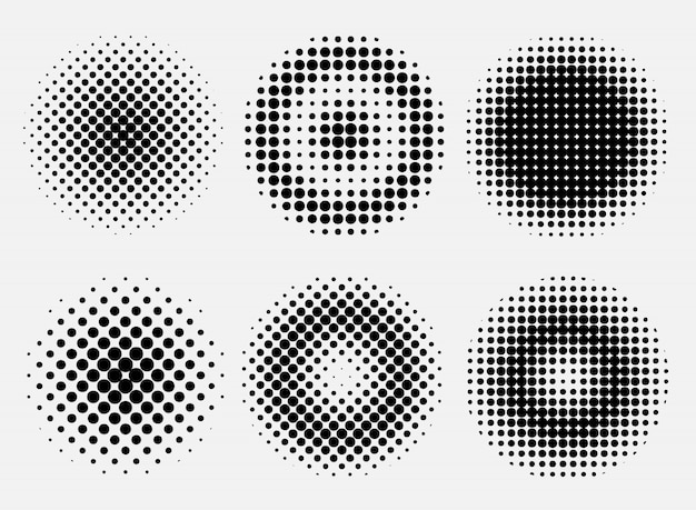 Vector halftone dots circles