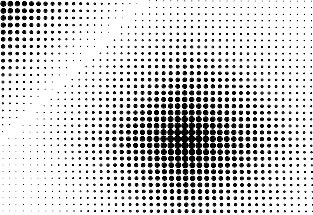 Halftone dots gradient. Comic pop art background. Half tone fade pattern. Cartoon Black white duotone banner.