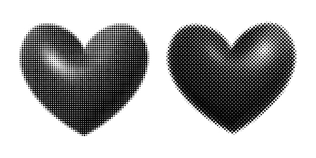 Halftone dots heart shape