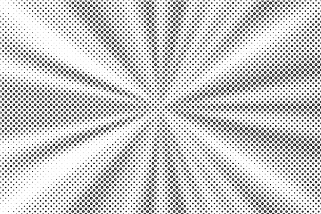 Halftone dotted background Retro radial texture Monochrome gradation effect Vector pattern