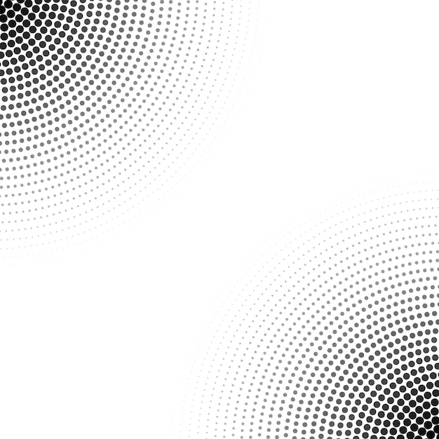 Vector halftone dotted circle on square background