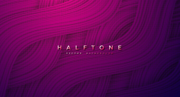 Vector halftone dotted a purple background modern polka dot style texture trendy halftone dot pattern