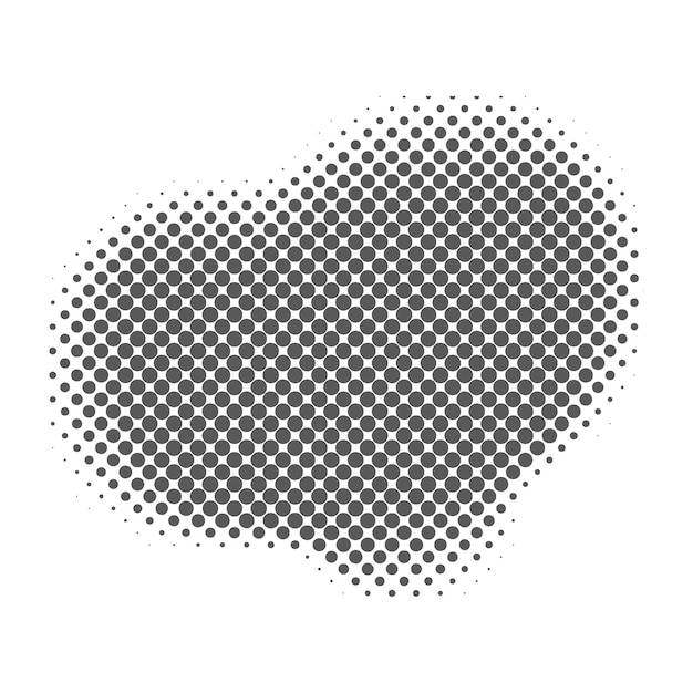Vector halftone dotted shape gradient fluid element abstract vector spot