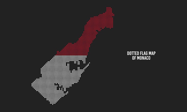 Mappa della bandiera di monaco in stile punteggiato a mezzitoni