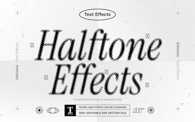 Vector halftone editable text effects