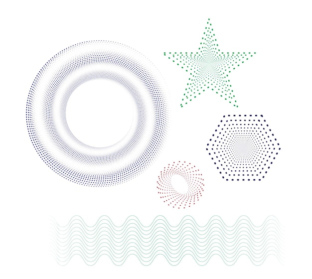 Vector halftone ellipse spiral design