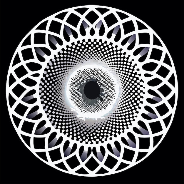 Дизайн полутоновой ткани. Текстура полутоновых кругов. Элемент векторного дизайна для различных целей.