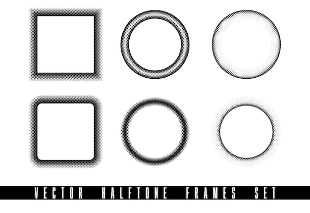 Vector halftone frames vector set