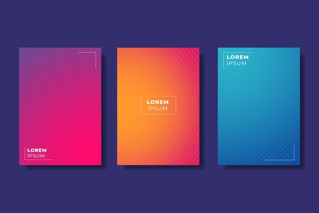 Vector halftone gradient cover collection