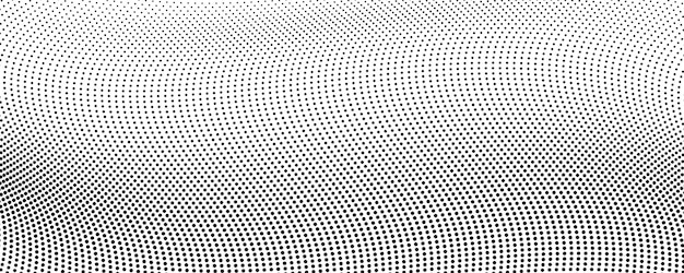 Halftone monochrome achtergrond met vloeiende punten Abstracte golf zwarte en witte textuur