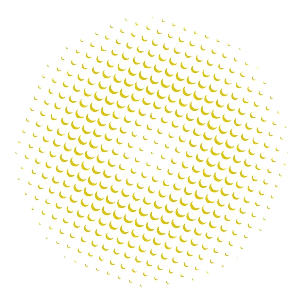 Vector halftone moon pattern yellow moon with halftone effect for your design