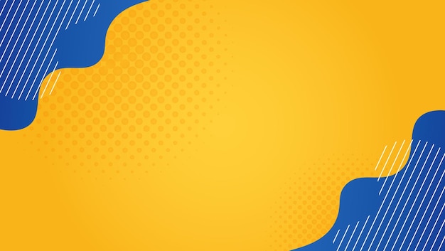 Halftone ornament yellow and blue abstract background