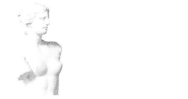 Halftone oude sculptuur Stippling Venus standbeeld