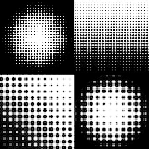 Halftone pattern round dots set abstract halftone background