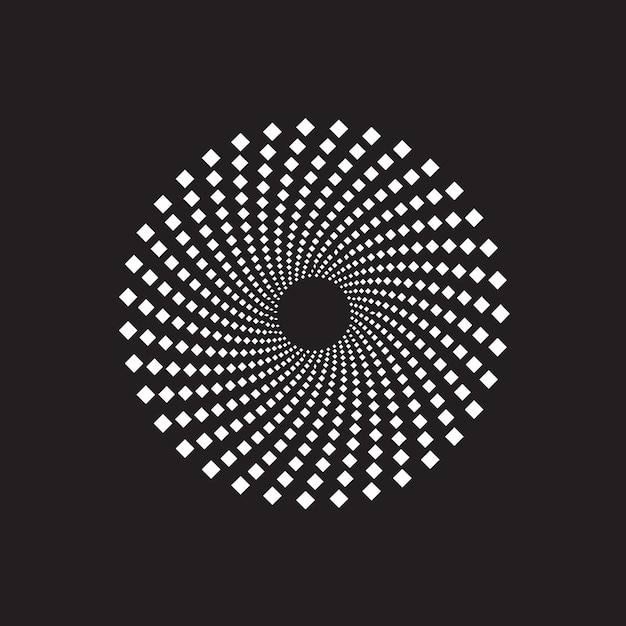 Halftone punten cirkel textuur Creatief geometrisch patroon Abstract vector achtergrond