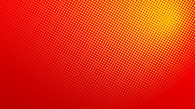 Vector halftone red and yellow pop art background in retro comic style