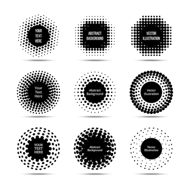 Halftone round elements set