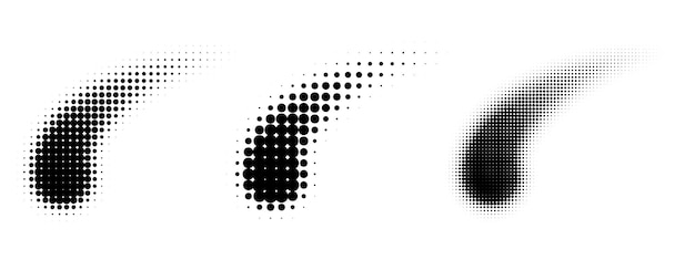 Vector halftone shapes isolated on white background