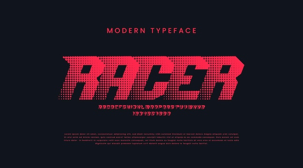 Halftone sporty movement font design