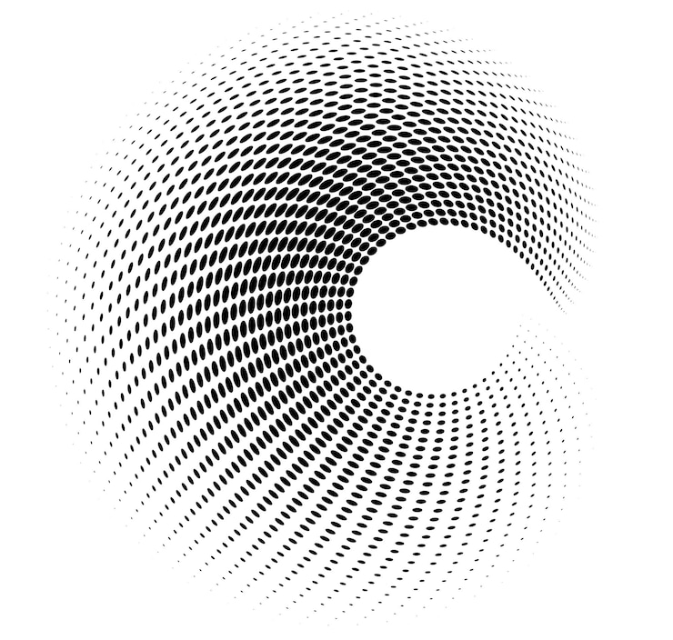 Vector halftone twist dot pattern on white background01