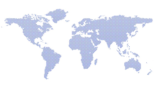 Vector halftone world map background