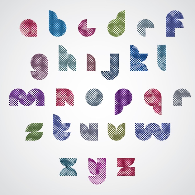 Vector halftoonprint stippen getextureerd stijlvol modern lettertype