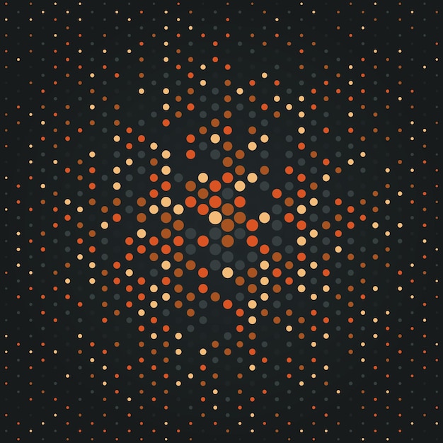 Halftoonverloopachtergrond met stippen achtergrond met gele en oranje cirkels in verschillende maten