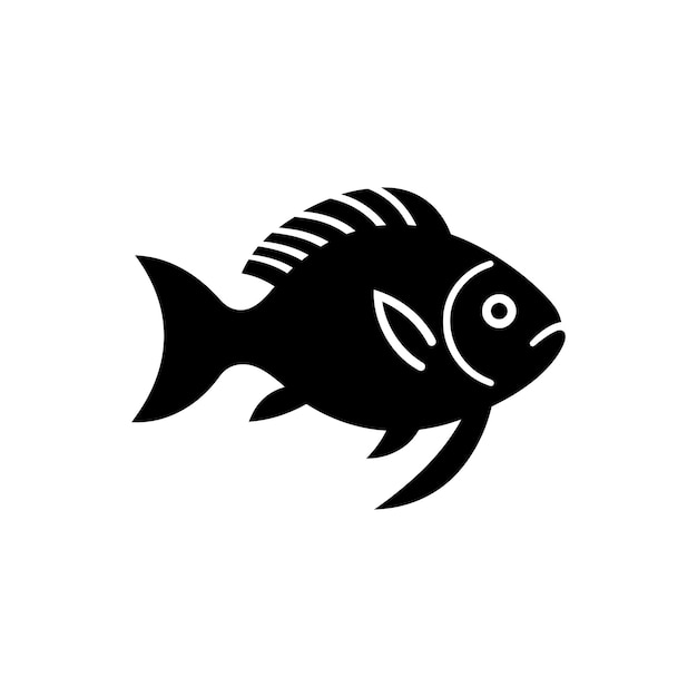 Halibut fish Icon on White Background Simple Vector Illustration