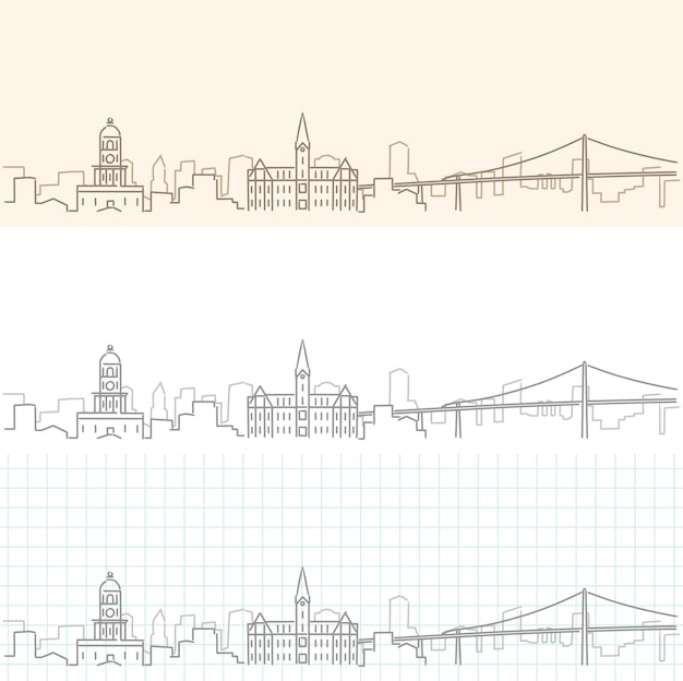 Vector halifax hand drawn profile skyline