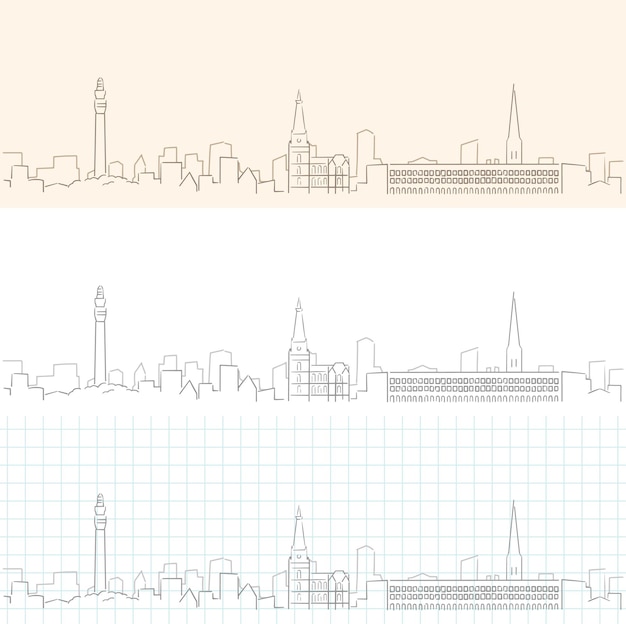 Vector halifax uk hand drawn profile skyline