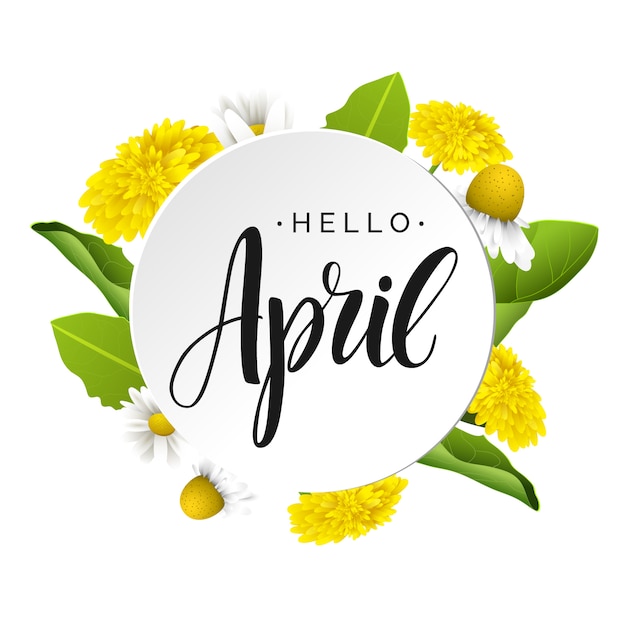 Hallo april vector belettering.