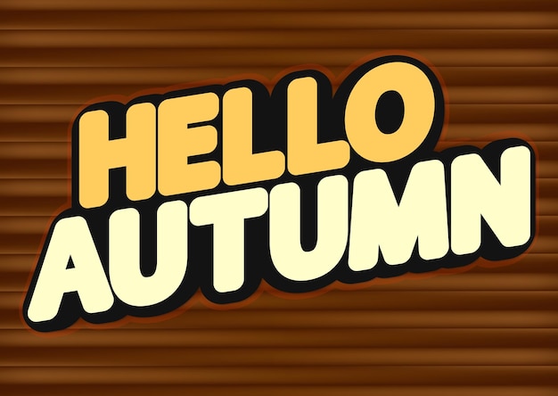 Hallo Autumn woorden ontwerp sjabloon vector illustratie