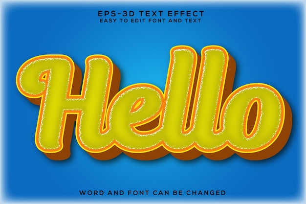 Hallo bewerkbare 3D-teksteffect