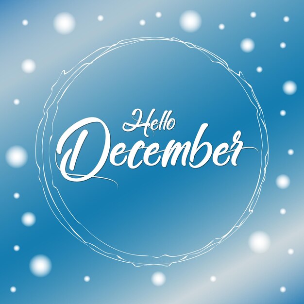 Hallo december belettering. Elementen voor uitnodigingen, posters, wenskaarten Seasons Greetings