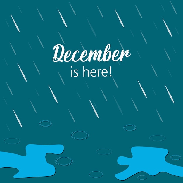 Hallo december belettering met sneeuwvlokken. Elementen voor uitnodigingen, posters, kaarten Seizoensgroeten
