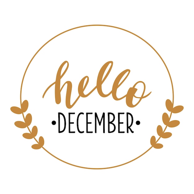 Hallo december handgetekende letters