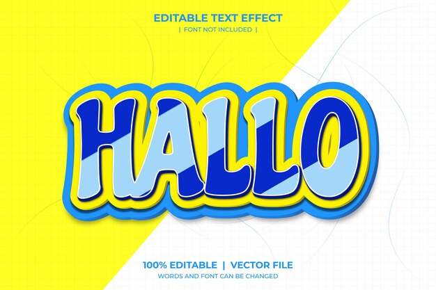 Hallo editable text effect