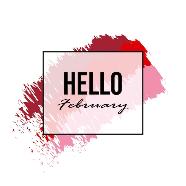 Hallo februari belettering bericht Februari welkomstcitaat