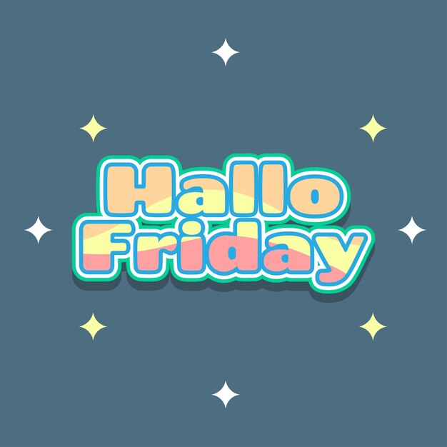 Vector hallo friday lettering sticker