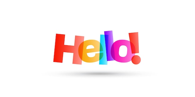 Hallo heldere belettering eenvoudige illustratie