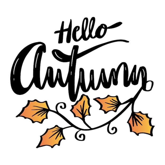 Hallo herfst hand belettering poster