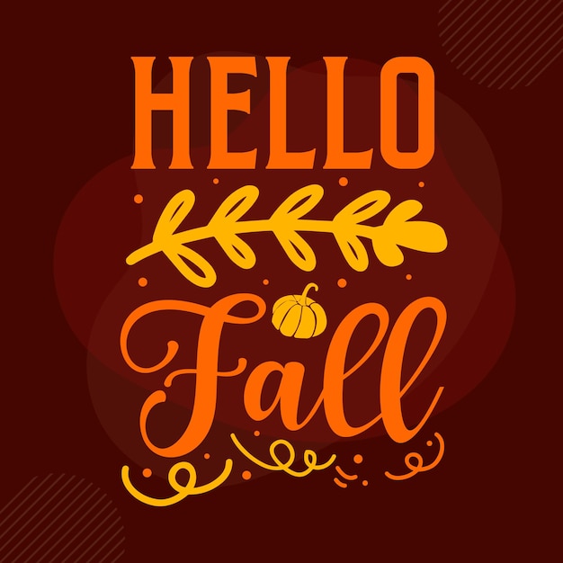 Hallo herfst handschrift Premium Vector Design