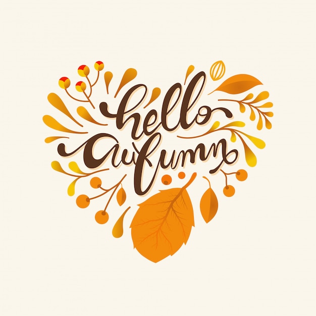 Hallo herfst met typografie