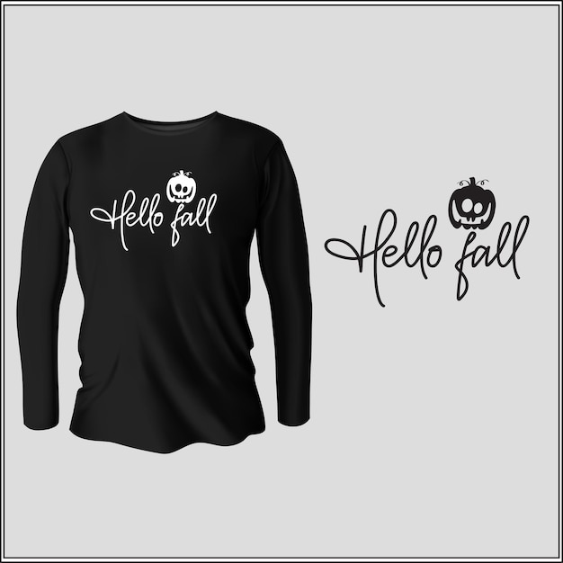 hallo herfst t-shirtontwerp met vector