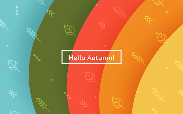 Vector hallo herfstlay-out met bladeren voor web, bestemmingspagina, banner, poster, websitesjabloon. herfst seizoensgebonden achtergrond voor mobiele app, sociale media. vector illustratie