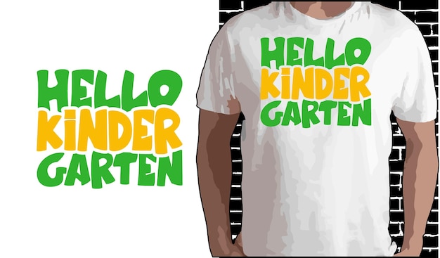 Hallo kleuterschool T-shirt ontwerp terug naar school shirt citaten over terug naar school