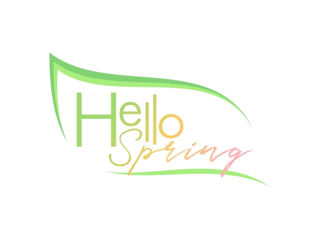 Hallo lente belettering in bladvorm kleur geïsoleerde vectorillustratie voor kaarten advertenties flyers labels